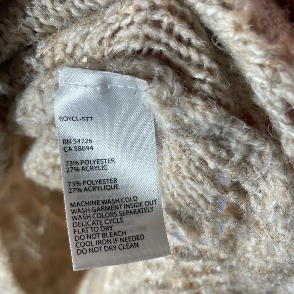 Royal Robbins Sierra Oatmeal Open Knit Cowl Neck Sweater - Picture 6 of 7